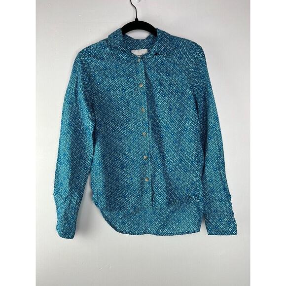 American Eagle Outfitters Womens Blue Patterned Button-Up Shirt XS - Picture 1 of 4